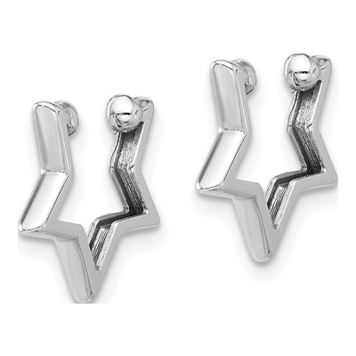 14K White Gold Star Ear Cuff Ear Cuff – view 2