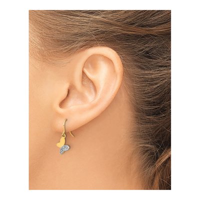 14K Yellow Gold Butterfly Dangle Earrings – view 3