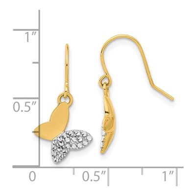 14K Yellow Gold Butterfly Dangle Earrings – view 4