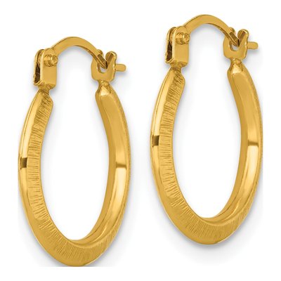 14K Yellow Gold 16mm Knife-Edge Tube Hoop Earrings – view 3