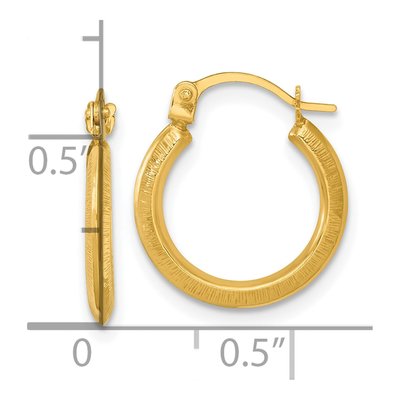 14K Yellow Gold 16mm Knife-Edge Tube Hoop Earrings – view 4