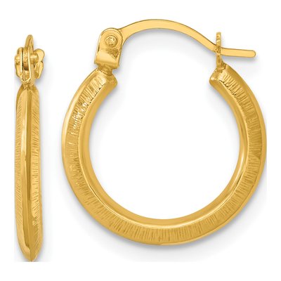 14K Yellow Gold 16mm Knife-Edge Tube Hoop Earrings