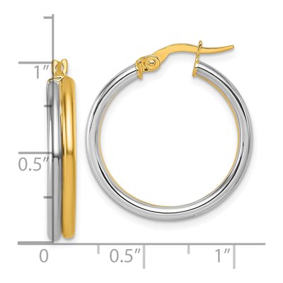 14K Yellow Gold 25mm Round Hoop Earrings – view 4