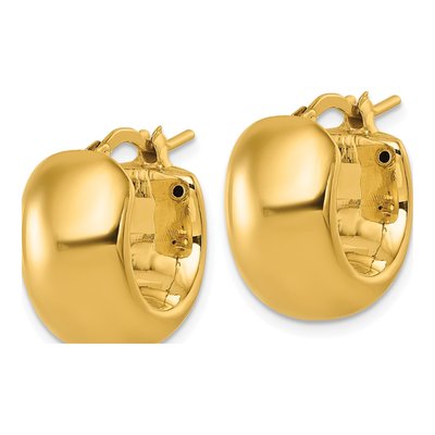 14K Yellow Gold 17mm Puffed Round Hoop Earrings – view 3