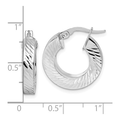 14K Yellow Gold 20mm Diamond-Cut Hoop Earrings – view 4