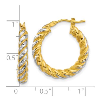 14K Yellow Gold 22mm Twisted Tube Hoop Earrings – view 3