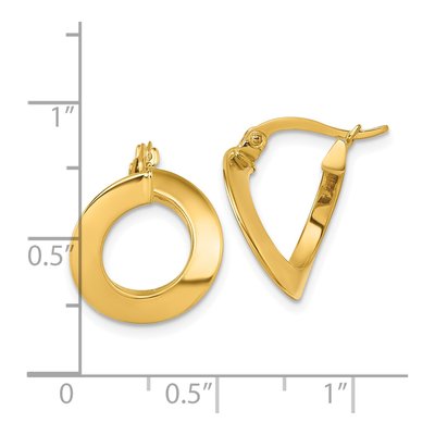 14K Yellow Gold 17mm Twisted Tube Hoop Earrings – view 4