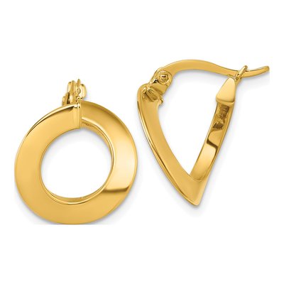 14K Yellow Gold 17mm Twisted Tube Hoop Earrings