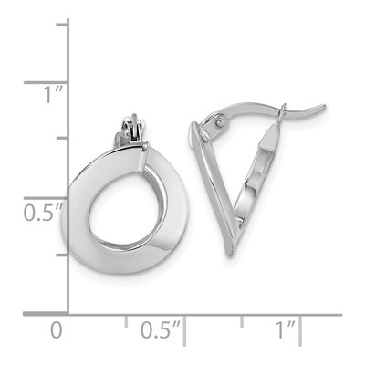 14K White Gold 17mm Twisted Tube Hoop Earrings – view 4