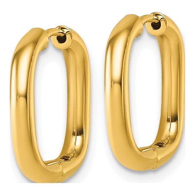 14K Yellow Gold 26mm Square Tube Huggie Hoop Earrings – view 3