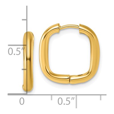 14K Yellow Gold 26mm Square Tube Huggie Hoop Earrings – view 4