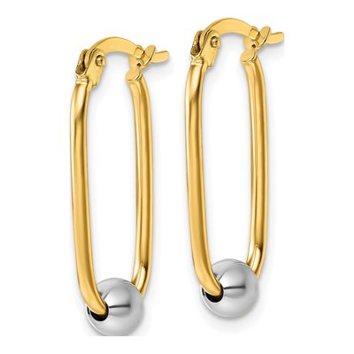14K Two-Tone Gold 25mm Oval Hoop Earrings – view 3