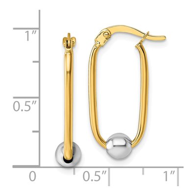 14K Two-Tone Gold 25mm Oval Hoop Earrings – view 4