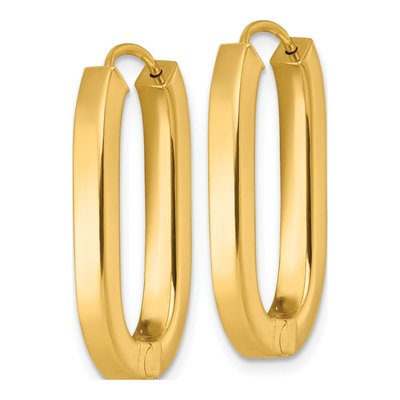 14K Yellow Gold Huggie Hoop Earrings – view 3