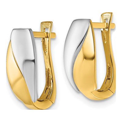 14K Yellow Gold 15mm Huggie Hoop Earrings – view 3