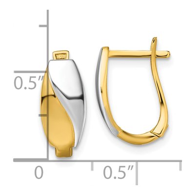 14K Yellow Gold 15mm Huggie Hoop Earrings – view 4