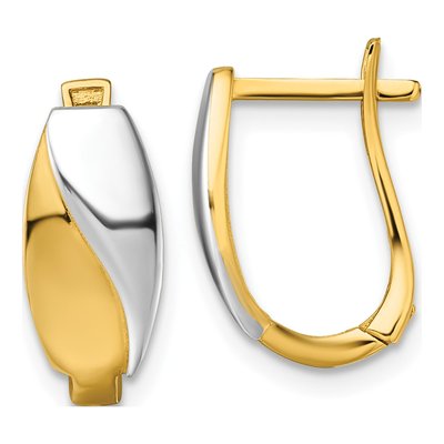 14K Yellow Gold 15mm Huggie Hoop Earrings