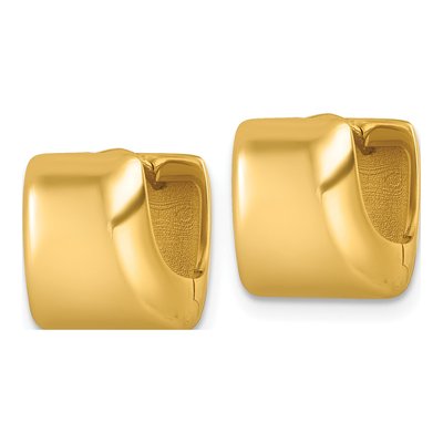 14K Yellow Gold 12mm Square Huggie Hoop Earrings – view 3