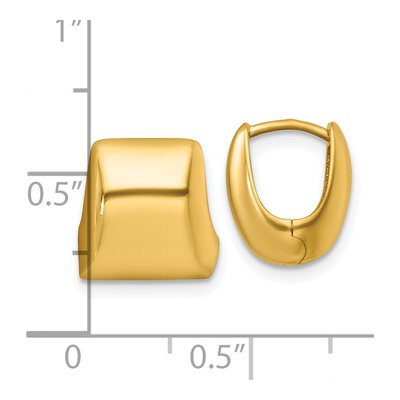 14K Yellow Gold 12mm Square Huggie Hoop Earrings – view 4