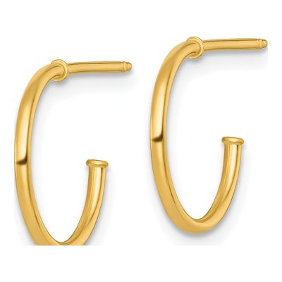 14K Yellow Gold 14mm C- Hoop Earrings – view 3