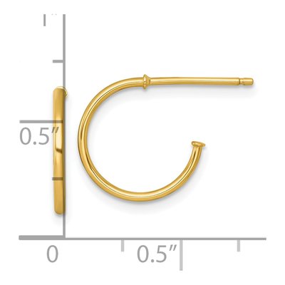 14K Yellow Gold 14mm C- Hoop Earrings – view 4