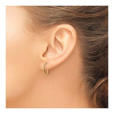 14K Yellow Gold 14mm C- Hoop Earrings – view 5
