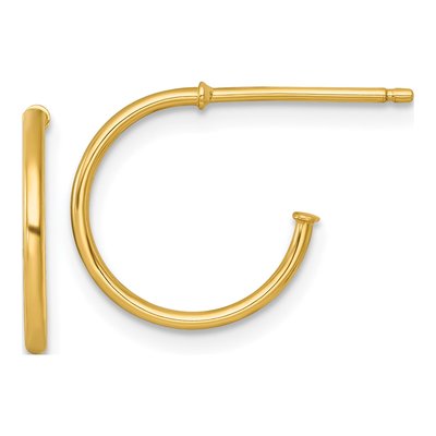 14K Yellow Gold 14mm C- Hoop Earrings