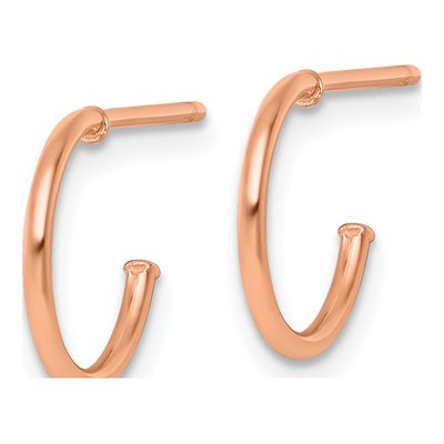 14K Rose Gold 12mm Small C- Hoop Earrings – view 3