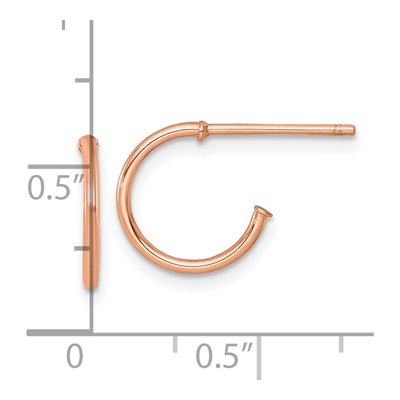 14K Rose Gold 12mm Small C- Hoop Earrings – view 4