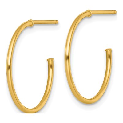 14K Yellow Gold 20mm C- Hoop Earrings – view 3