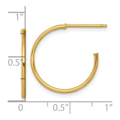 14K Yellow Gold 20mm C- Hoop Earrings – view 4