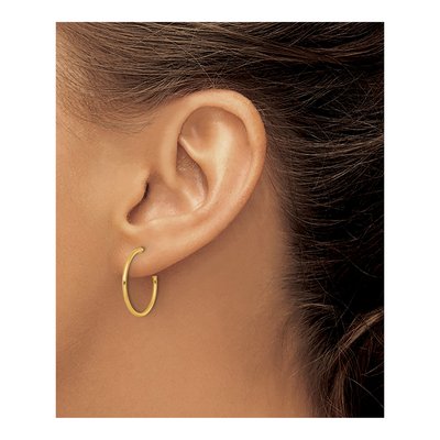 14K Yellow Gold 20mm C- Hoop Earrings – view 5