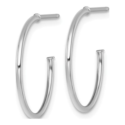 14K White Gold 20mm C- Hoop Earrings – view 3