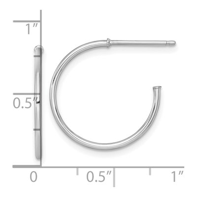 14K White Gold 20mm C- Hoop Earrings – view 4