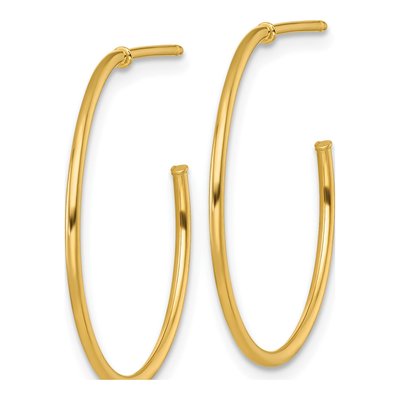 14K Yellow Gold 25mm C- Hoop Earrings – view 3