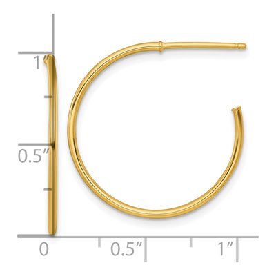 14K Yellow Gold 25mm C- Hoop Earrings – view 4