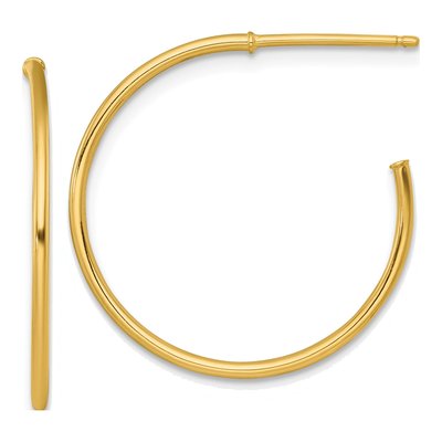 14K Yellow Gold 25mm C- Hoop Earrings