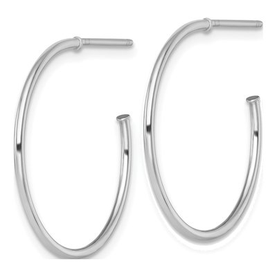 14K White Gold 25mm C- Hoop Earrings – view 3