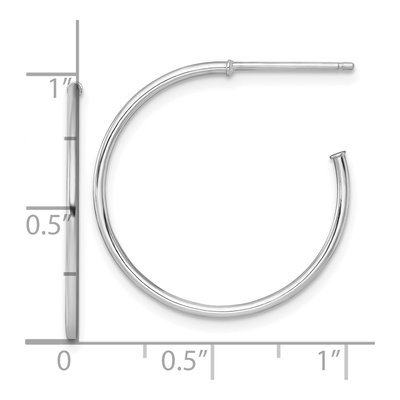 14K White Gold 25mm C- Hoop Earrings – view 4