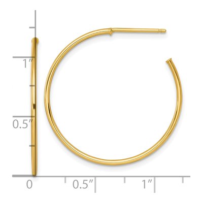 14K Yellow Gold 30mm C- Hoop Earrings – view 4
