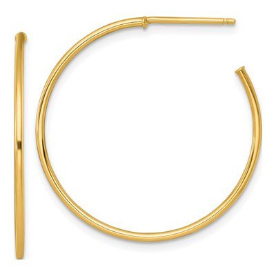 14K Yellow Gold 30mm C- Hoop Earrings