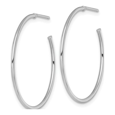 14K White Gold 30mm C- Hoop Earrings – view 3