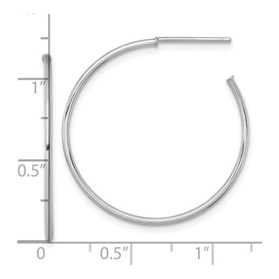 14K White Gold 30mm C- Hoop Earrings – view 4