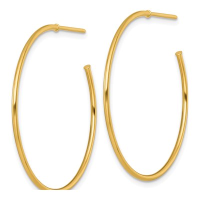 14K Yellow Gold 35mm C- Hoop Earrings – view 3