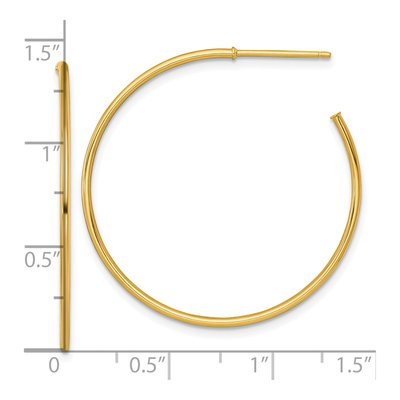 14K Yellow Gold 35mm C- Hoop Earrings – view 4
