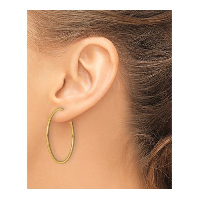 14K Yellow Gold 35mm C- Hoop Earrings – view 5