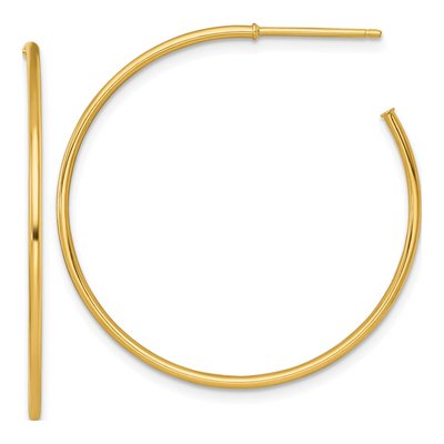 14K Yellow Gold 35mm C- Hoop Earrings