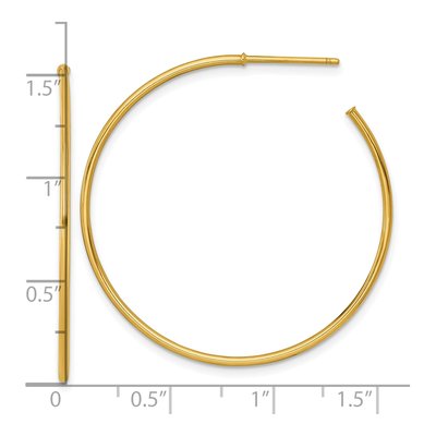 14K Yellow Gold 40mm C- Hoop Earrings – view 4