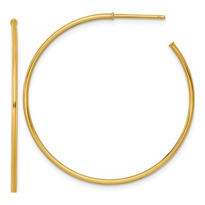 14K Yellow Gold 40mm C- Hoop Earrings