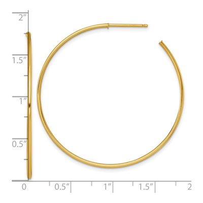 14K Yellow Gold 45mm C- Hoop Earrings – view 4